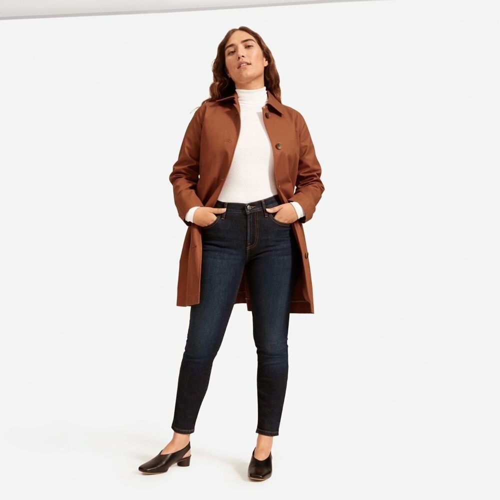 Everlane Authentic‎ Stretch Mid Rise Skinny Jeans Dark Indigo Blue 25 Regular